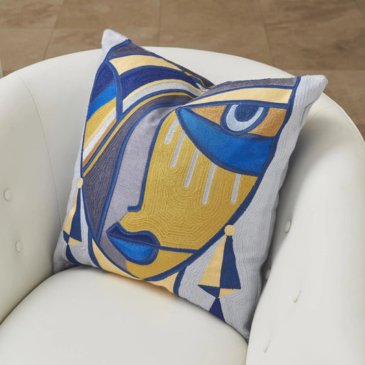 Maya Pillow by Global Views in natural. Made from cotton sheeting in a eclectic & global style.