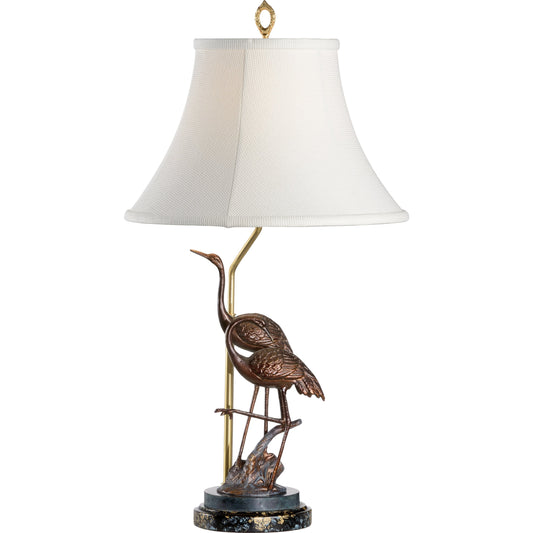 Kiawah Lamp by Wildwood in combined patinas. Made from brass in a coastal style.