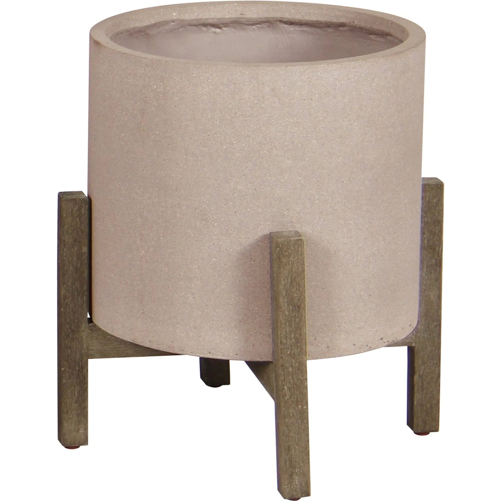 Patio Round Small Standing Pot by LH Imports in distressed brown. Made from unique in a modern style.
