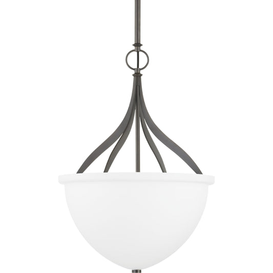 Browne Pendant by Hudson Valley in distressed bronze. Made from steel in a traditional style.