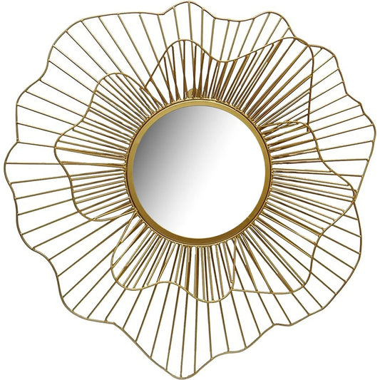Alpha Flower Mirror by LH Imports in gold. Made from unique in a unique style.