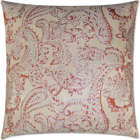 Tango Pillow by DV Kap Home in orange. Made from 87% polyester, 14% metallic in a unique style.
