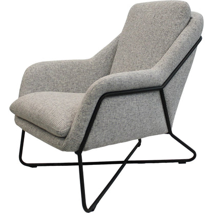 Romeo Lounge Chair by LH Imports in dark grey velvet and gunmetal. Made from metal, polyester in a modern style.