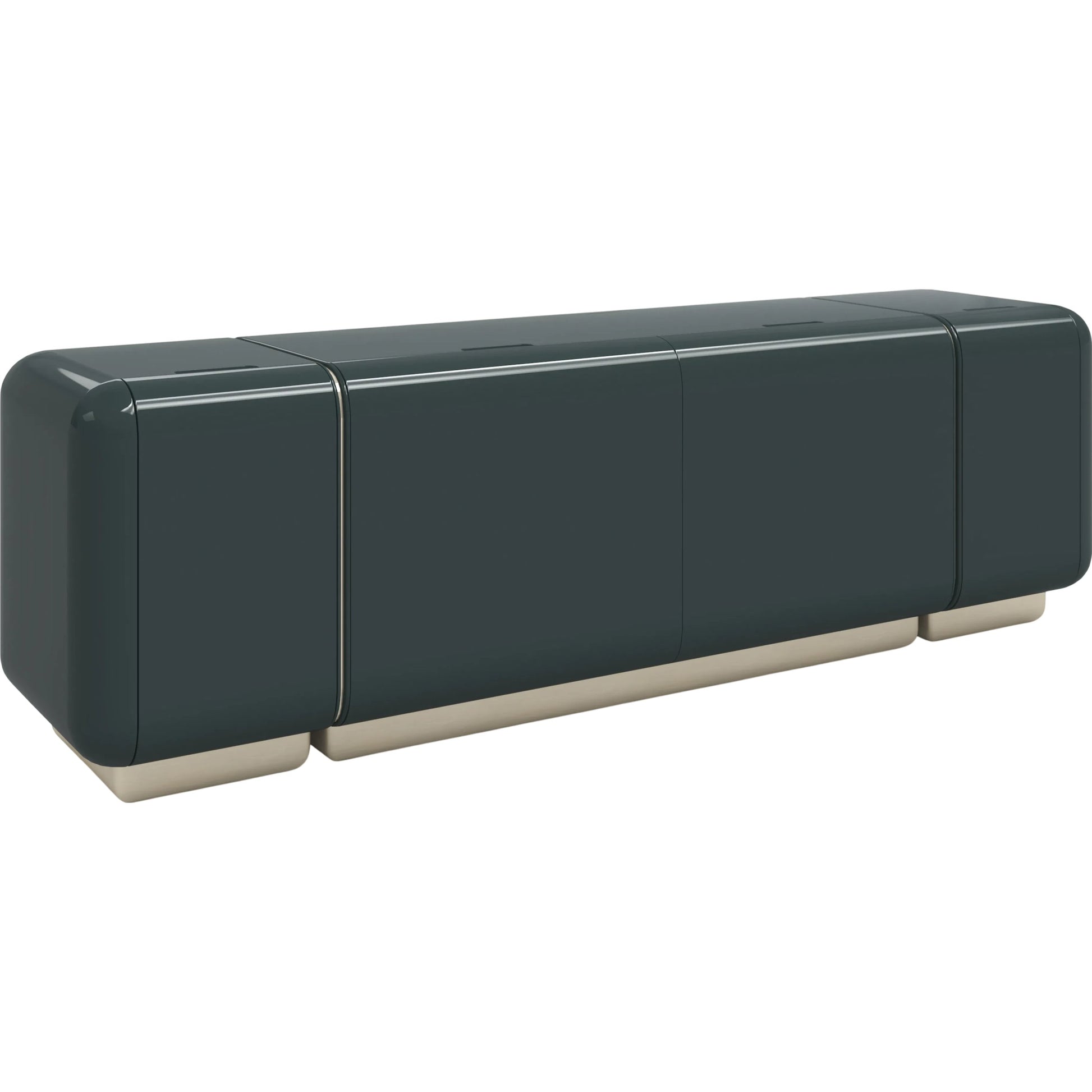 Gelee Media Sideboard by Caracole in apatite gloss, oracle, whisper of gold. Made from unique in a eclectic & global style.