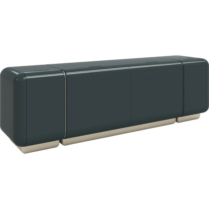 Gelee Media Sideboard by Caracole in apatite gloss, oracle, whisper of gold. Made from unique in a eclectic & global style.