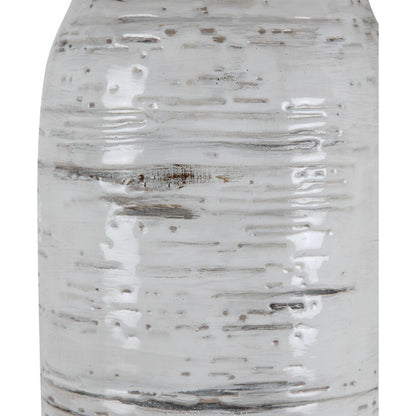 Lenta Table Lamp by Uttermost in white. Made from ceramic, iron, crystal in a transitional style.