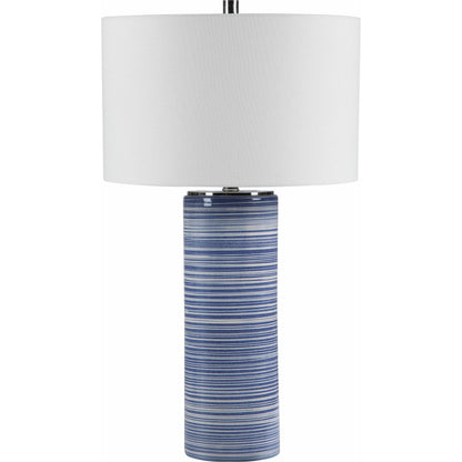 Montauk Striped Table Lamp by Uttermost. Made from ceramic, steel, fabric in a coastal style.