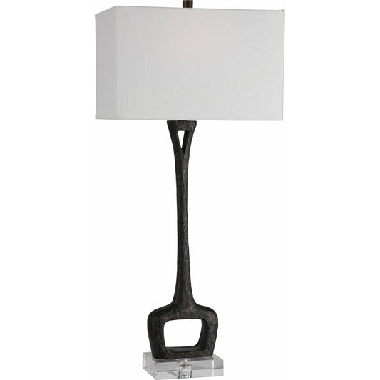 Darbie Iron Table Lamp by Uttermost in iron. Made from crystal, cast iron, fabric in a eclectic & global style.