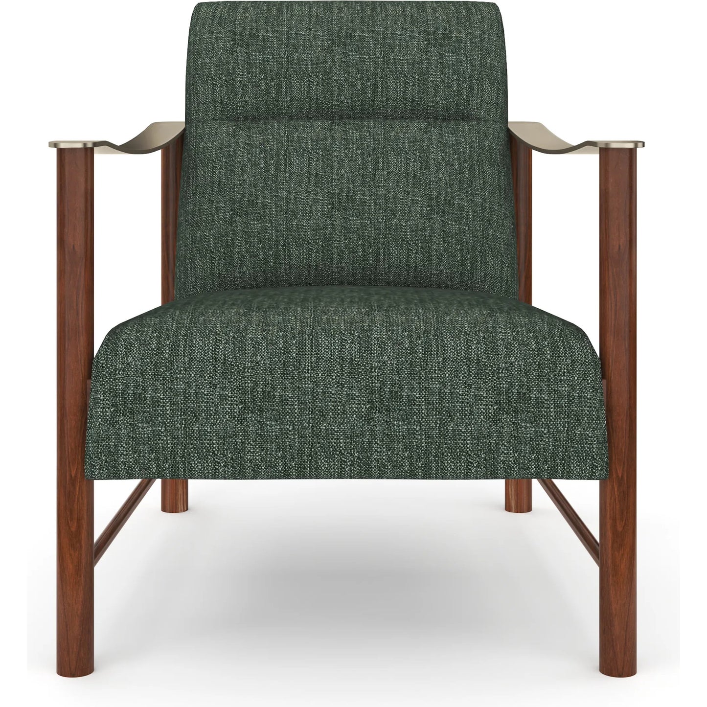 002 SI-2370838 | Additional Silo | Slant Accent Chair by Caracole in eucalyptus linen and retro walnut, champagne gold. Made from unique in a eclectic & global style.