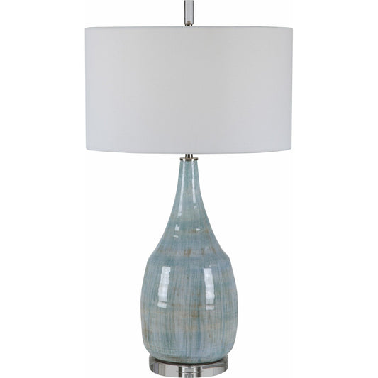 Rialta Coastal Table Lamp by Uttermost. Made from steel, ceramic, crystal in a coastal style.