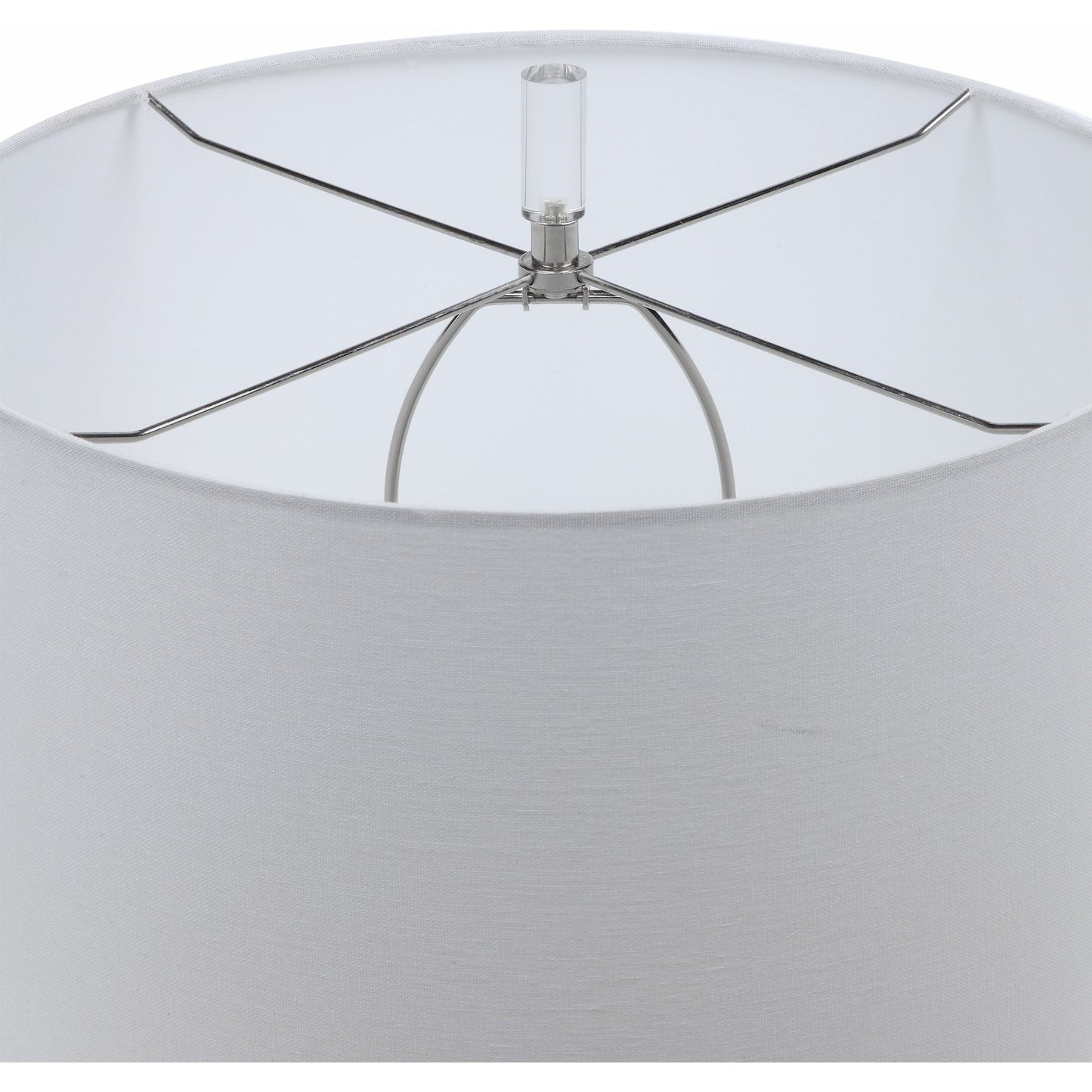 004 SR-766796 | Closeup | Rialta Coastal Table Lamp by Uttermost. Made from steel, ceramic, crystal in a coastal style.