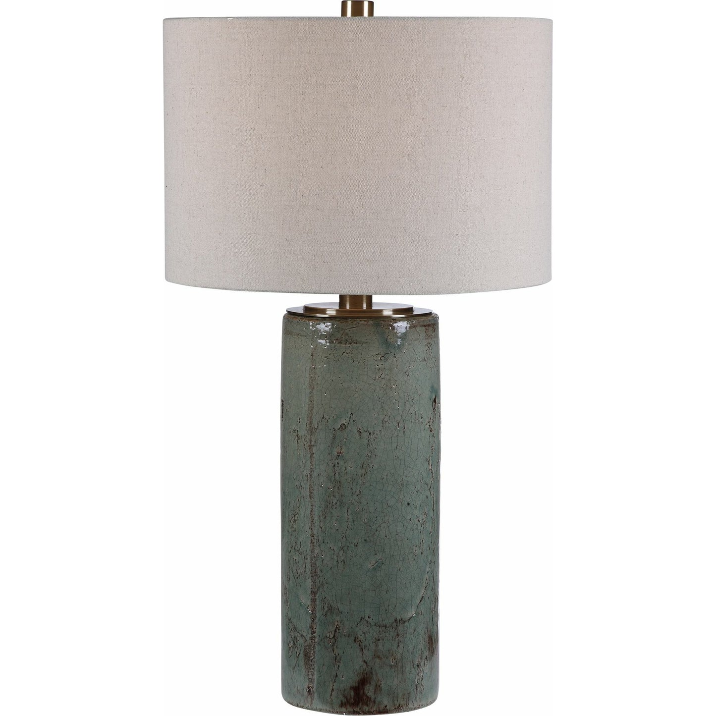 001 SR-766799 | Primary Silo | Callais Crackled Table Lamp by Uttermost in aqua. Made from ceramic, metal in a modern style.