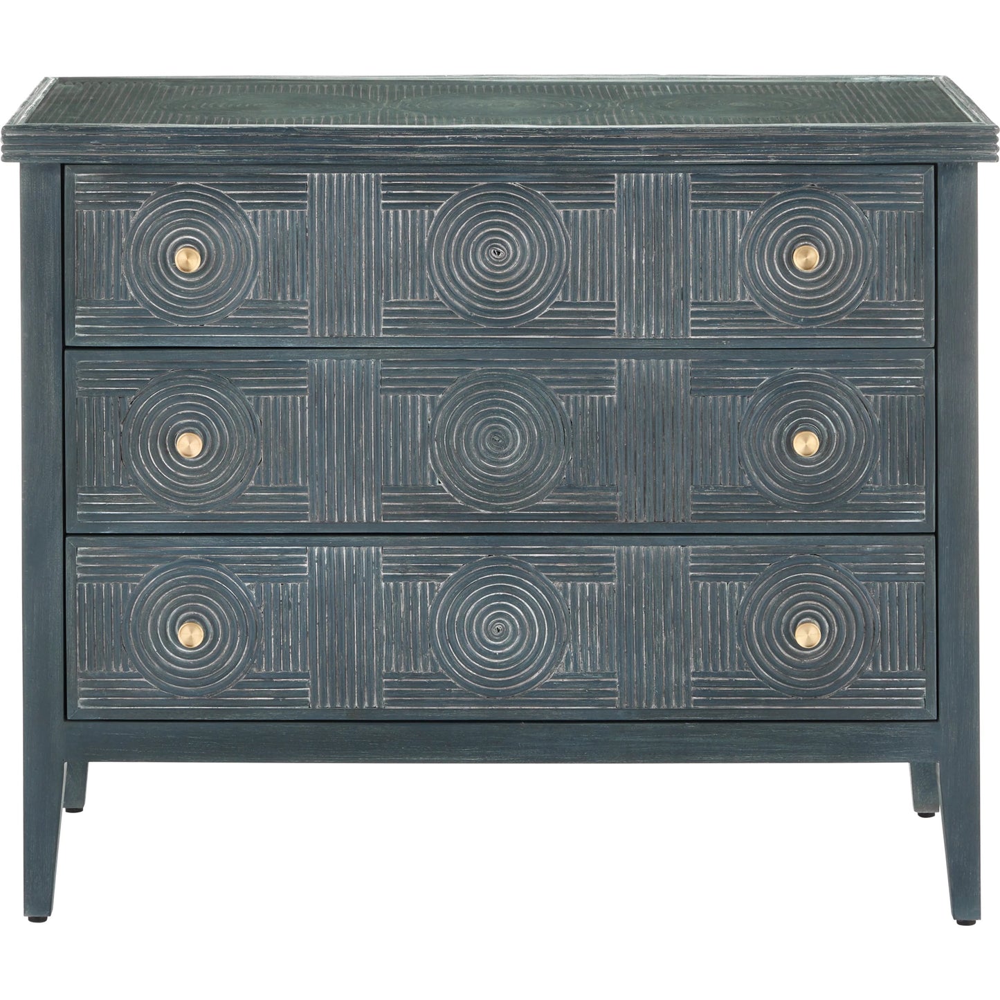 006 SI-2191834 | Additional Silo | Santos 3-Drawer Chest by Currey and Company. Made from rattan, mahogany, glass, brass in a modern style.