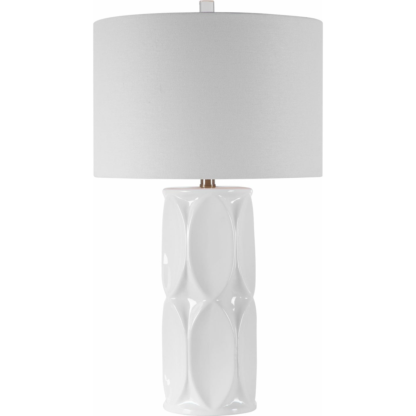 000 SR-766805 | Primary Silo | Sinclair Table Lamp by Uttermost in white. Made from ceramic, metal, fabric in a modern style.