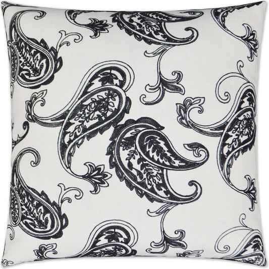 Lock Harbor Pillow by DV Kap Home in ivory, black. Made from 82% polyester, 18% linen in a unique style.