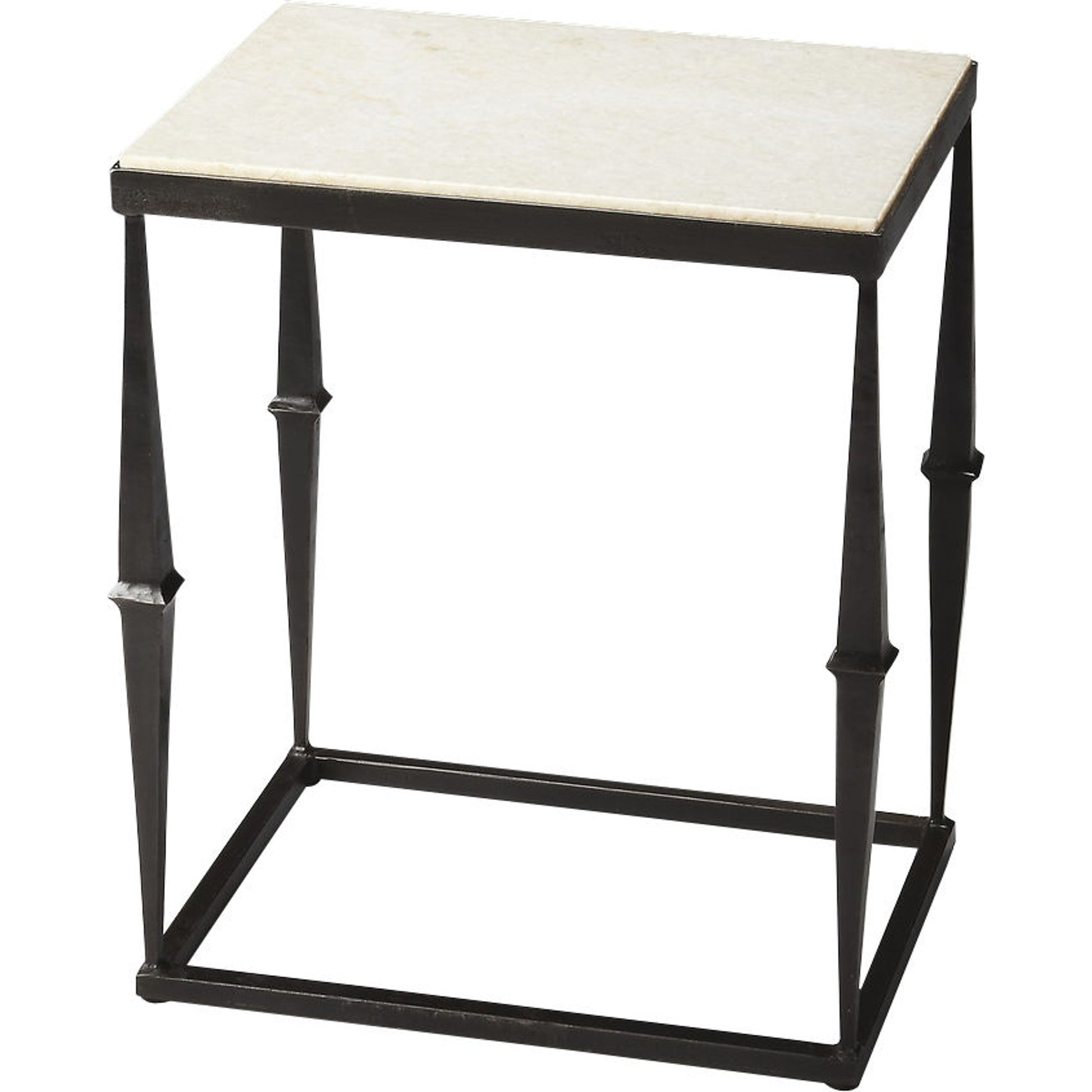 Jacoby Side Table by Butler Specialty Company in multi-color and metalworks. Made from iron, marble in a modern style.