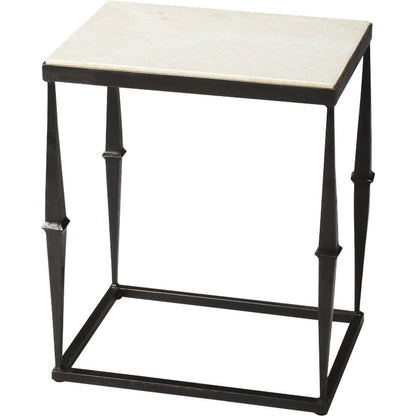 Jacoby Side Table by Butler Specialty Company in multi-color and metalworks. Made from iron, marble in a modern style.