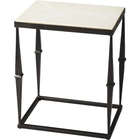 Jacoby Side Table by Butler Specialty Company in multi-color and metalworks. Made from iron, marble in a modern style.