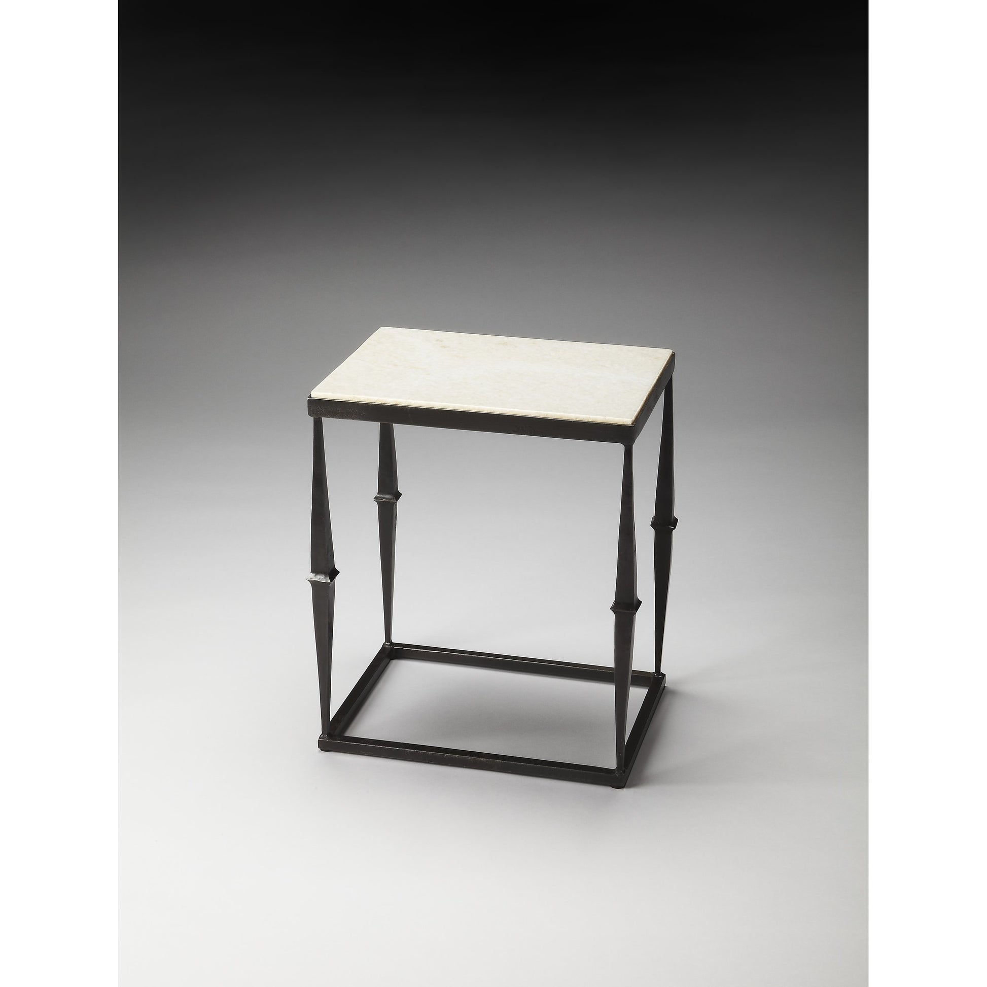 Jacoby Side Table by Butler Specialty Company in multi-color and metalworks. Made from iron, marble in a modern style.