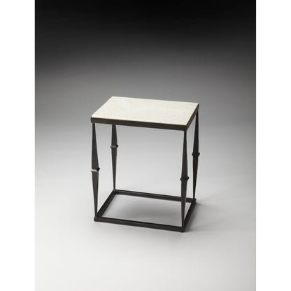 Jacoby Side Table by Butler Specialty Company in multi-color and metalworks. Made from iron, marble in a modern style.