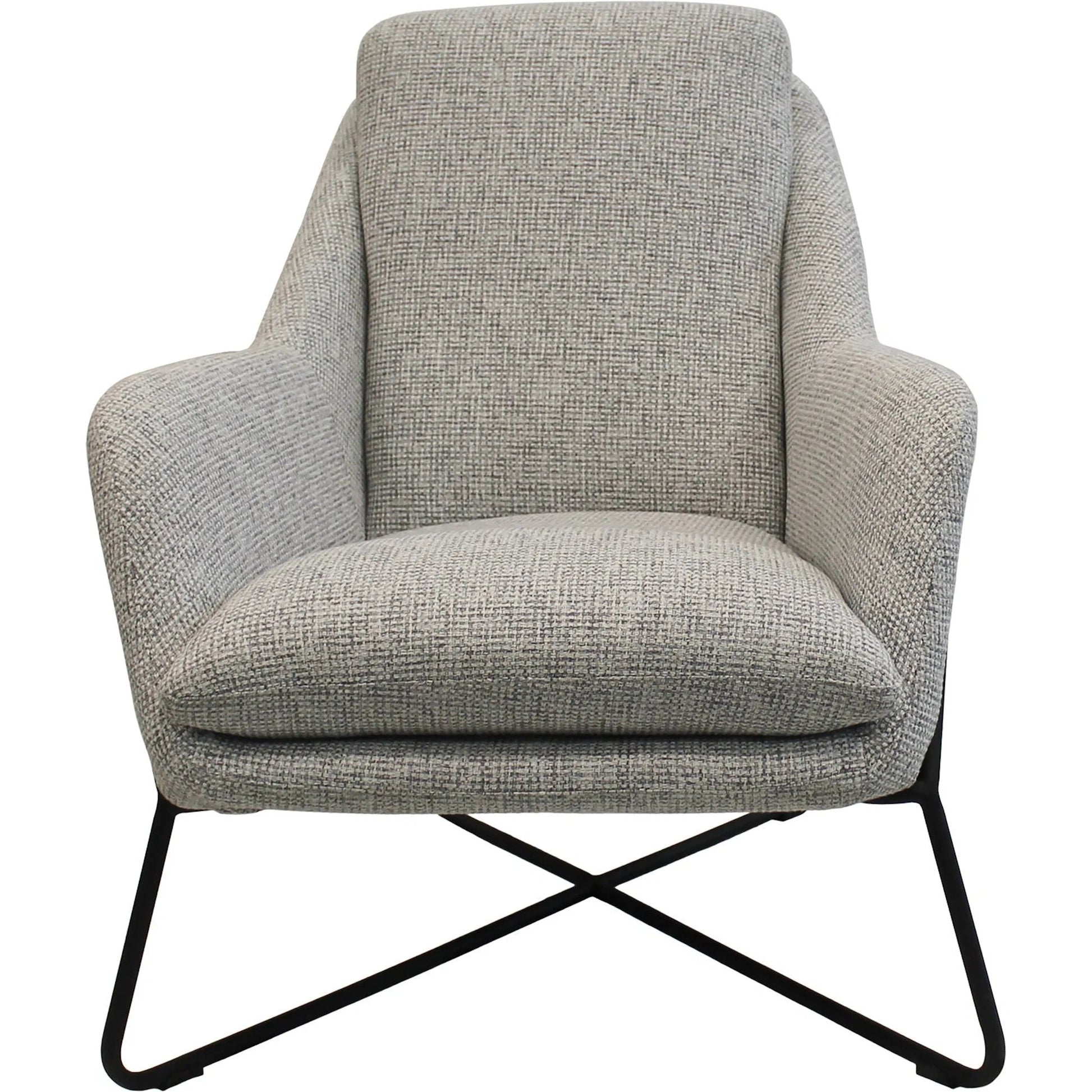Romeo Lounge Chair by LH Imports in dark grey velvet and gunmetal. Made from metal, polyester in a modern style.