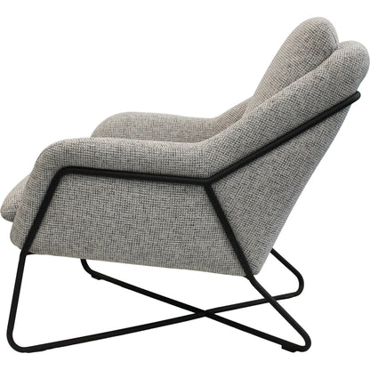Romeo Lounge Chair by LH Imports in dark grey velvet and gunmetal. Made from metal, polyester in a modern style.