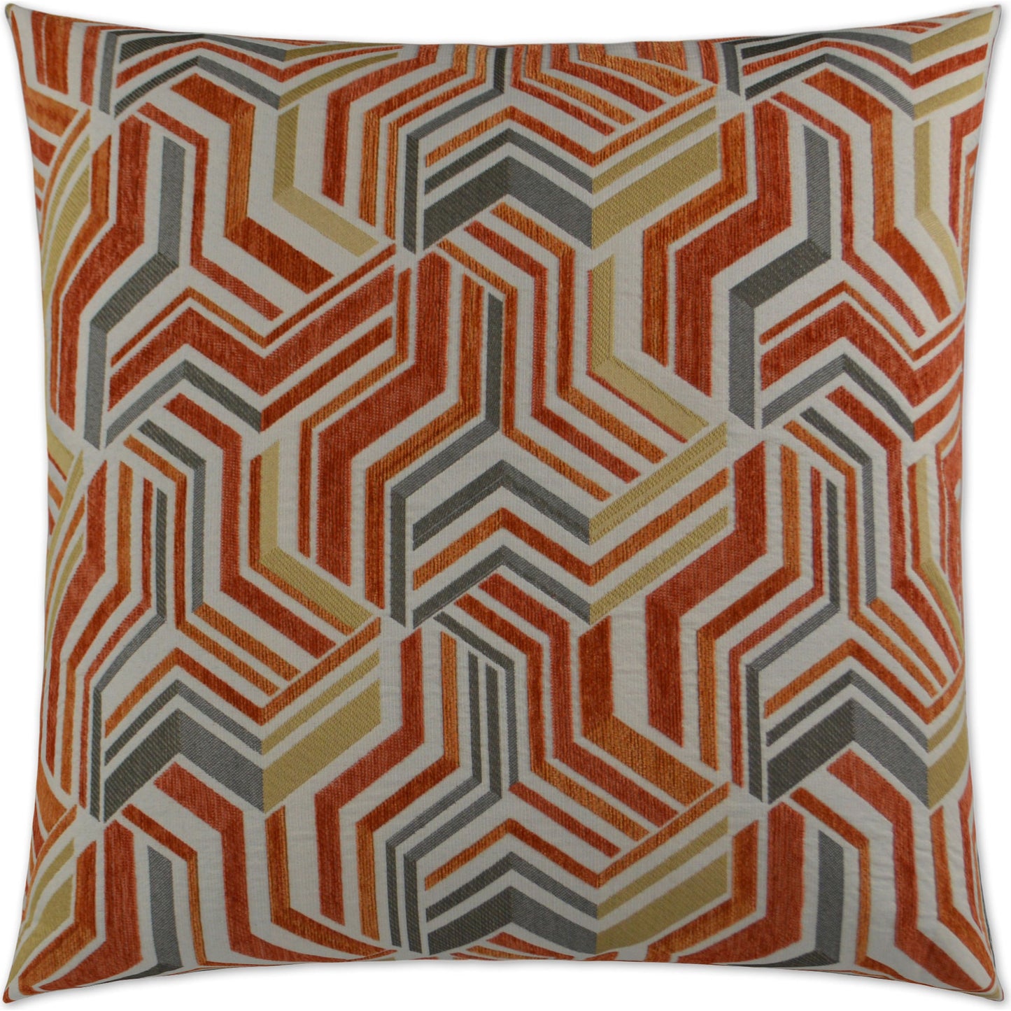 001 SR-740120 | Primary Silo | Zucchini by DV Kap Home in red, orange, yellow gray. Made from 86% polyester, 14% rayon in a modern style.