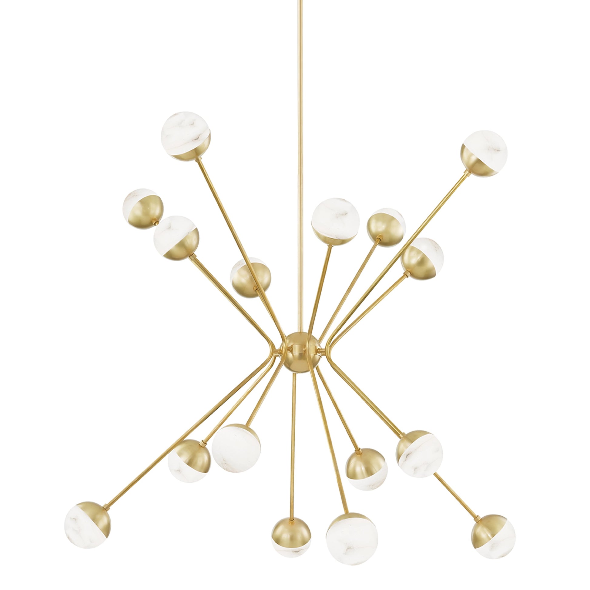 Saratoga 16 Light Chandelier by Hudson Valley in aged brass. Made from steel in a modern style.