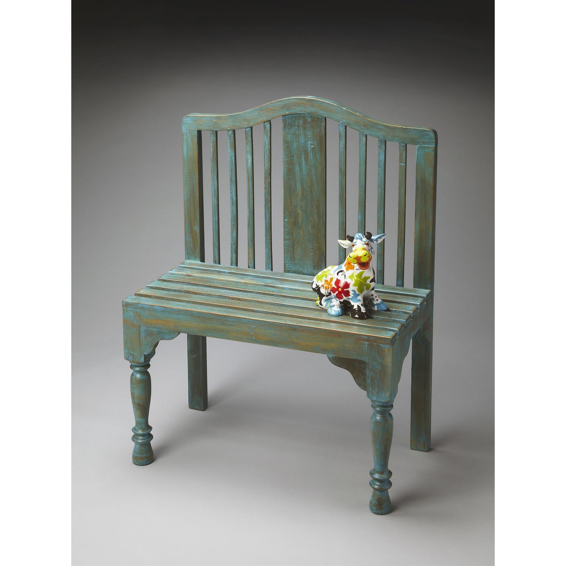 Roseland Bench by Butler Specialty Company in blue and heritage. Made from wood in a coastal style.