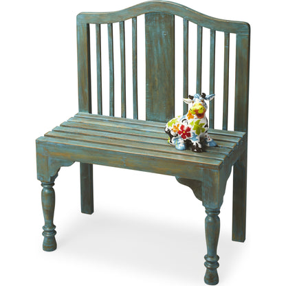 Roseland Bench by Butler Specialty Company in blue and heritage. Made from wood in a coastal style.