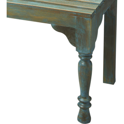 Roseland Bench by Butler Specialty Company in blue and heritage. Made from wood in a coastal style.