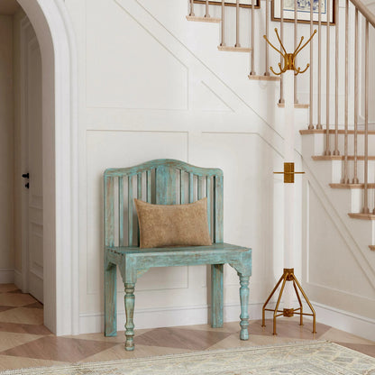 Roseland Bench by Butler Specialty Company in blue and heritage. Made from wood in a coastal style.