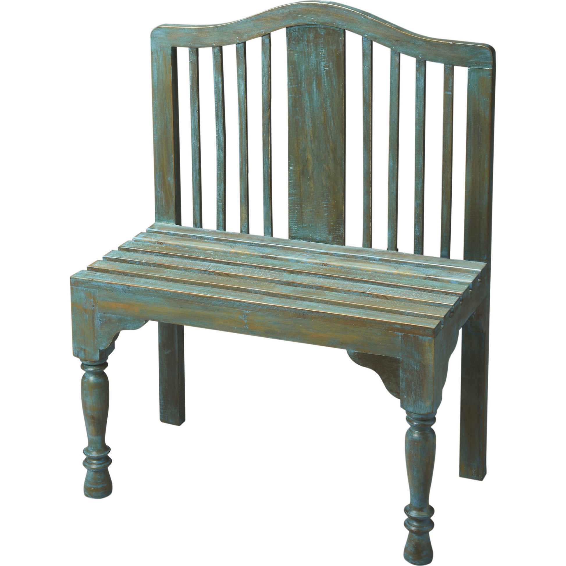 Roseland Bench by Butler Specialty Company in blue and heritage. Made from wood in a coastal style.