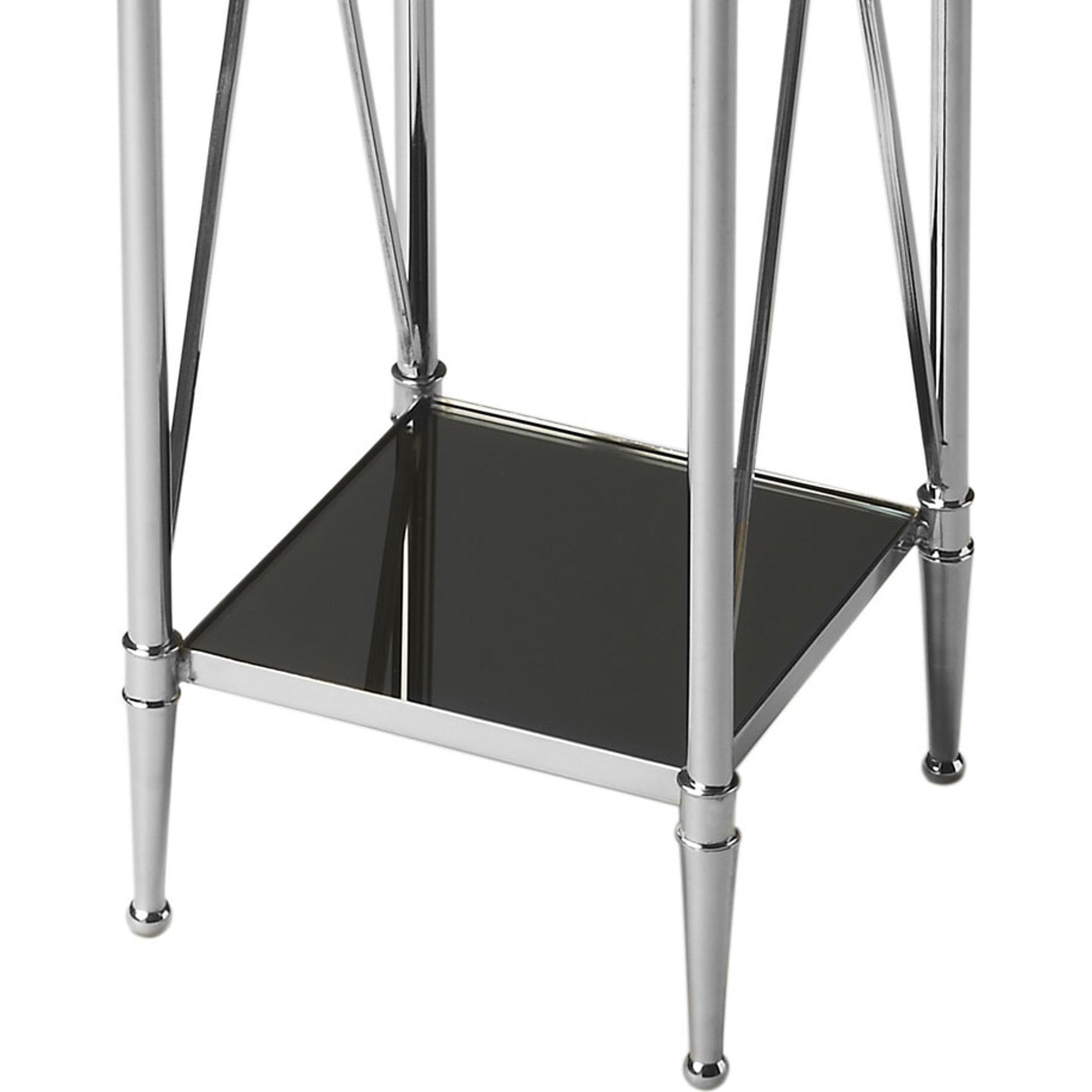 Pedestal Plant Stand by Butler Specialty Company in multi-color and nickel. Made from iron, aluminum, glass in a modern style.