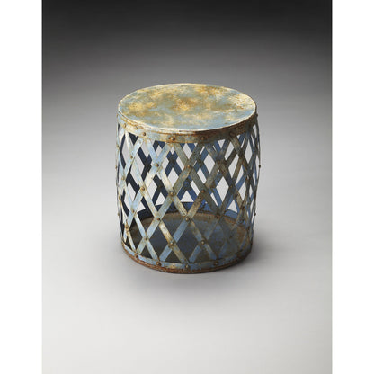 Bangor Side Table by Butler Specialty Company in blue and artifacts. Made from iron in a modern style.