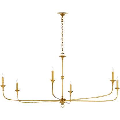 Nottaway Chandelier by Currey and Company. Made from wrought iron in a modern style.