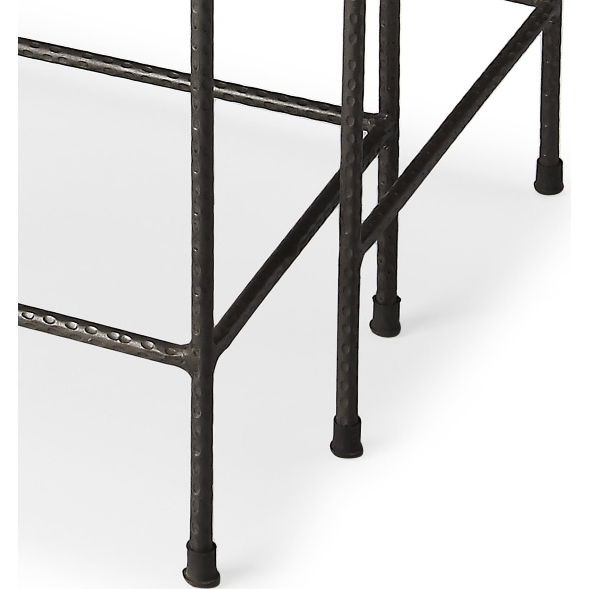 Carrera Marble Nesting Tables by Butler Specialty Company in multi-color and metalworks. Made from iron, marble in a modern style.