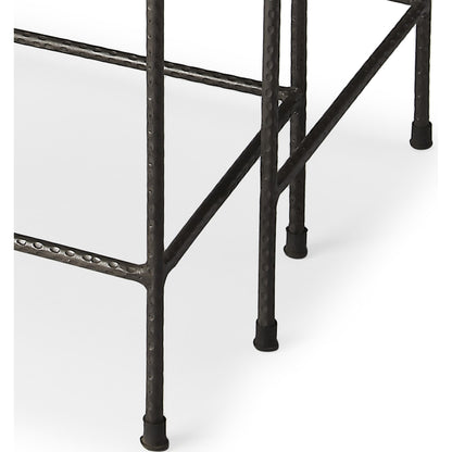 Carrera Marble Nesting Tables by Butler Specialty Company in multi-color and metalworks. Made from iron, marble in a modern style.