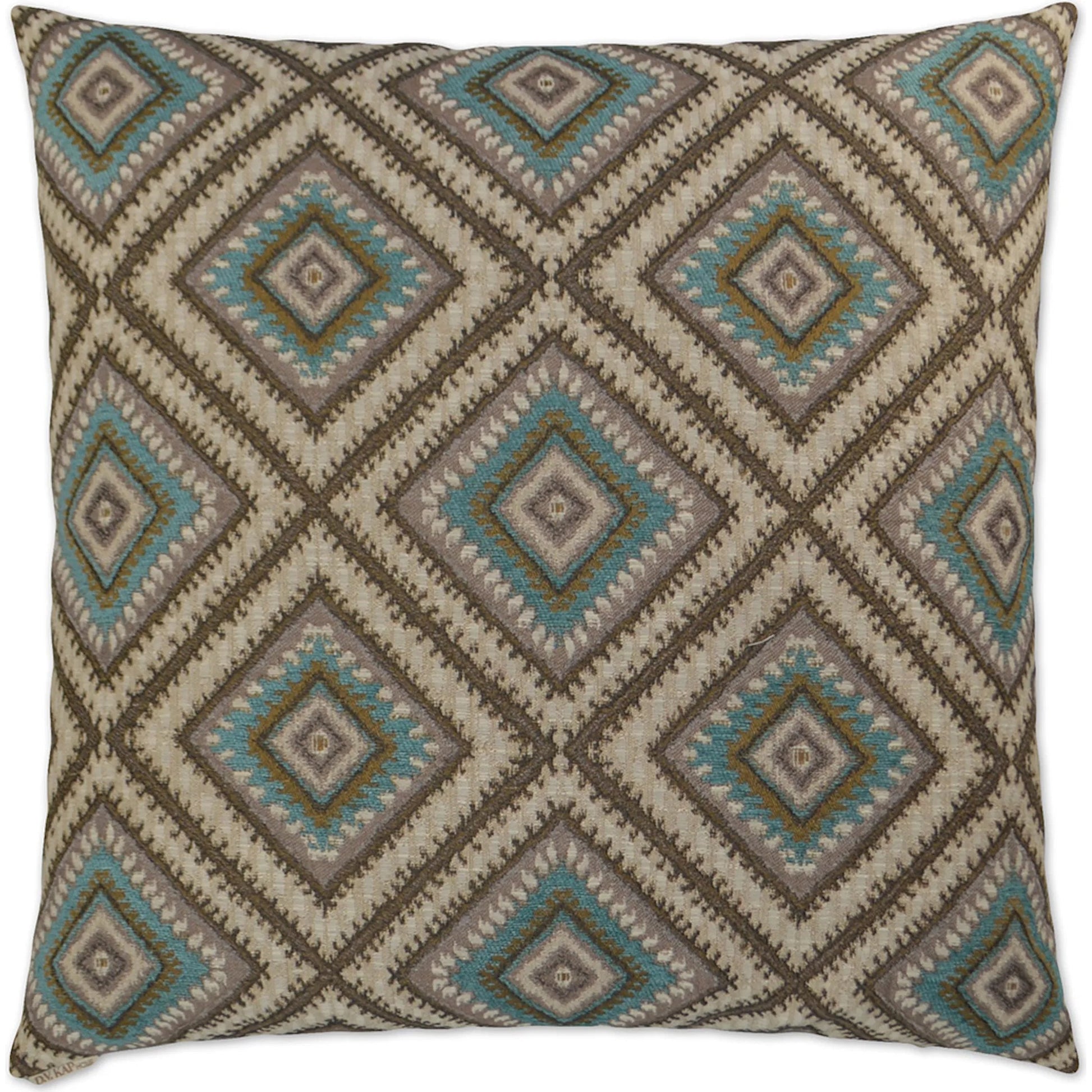 Dakota Pillow by DV Kap Home in turquoise. Made from 70% polyester, 30% rayon in a eclectic & global style.