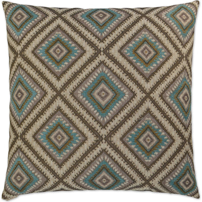 Dakota Pillow by DV Kap Home in turquoise. Made from 70% polyester, 30% rayon in a eclectic & global style.