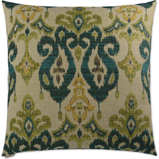 Samura Pillow by DV Kap Home in green. Made from 80% polyester, 20% cotton in a unique style.