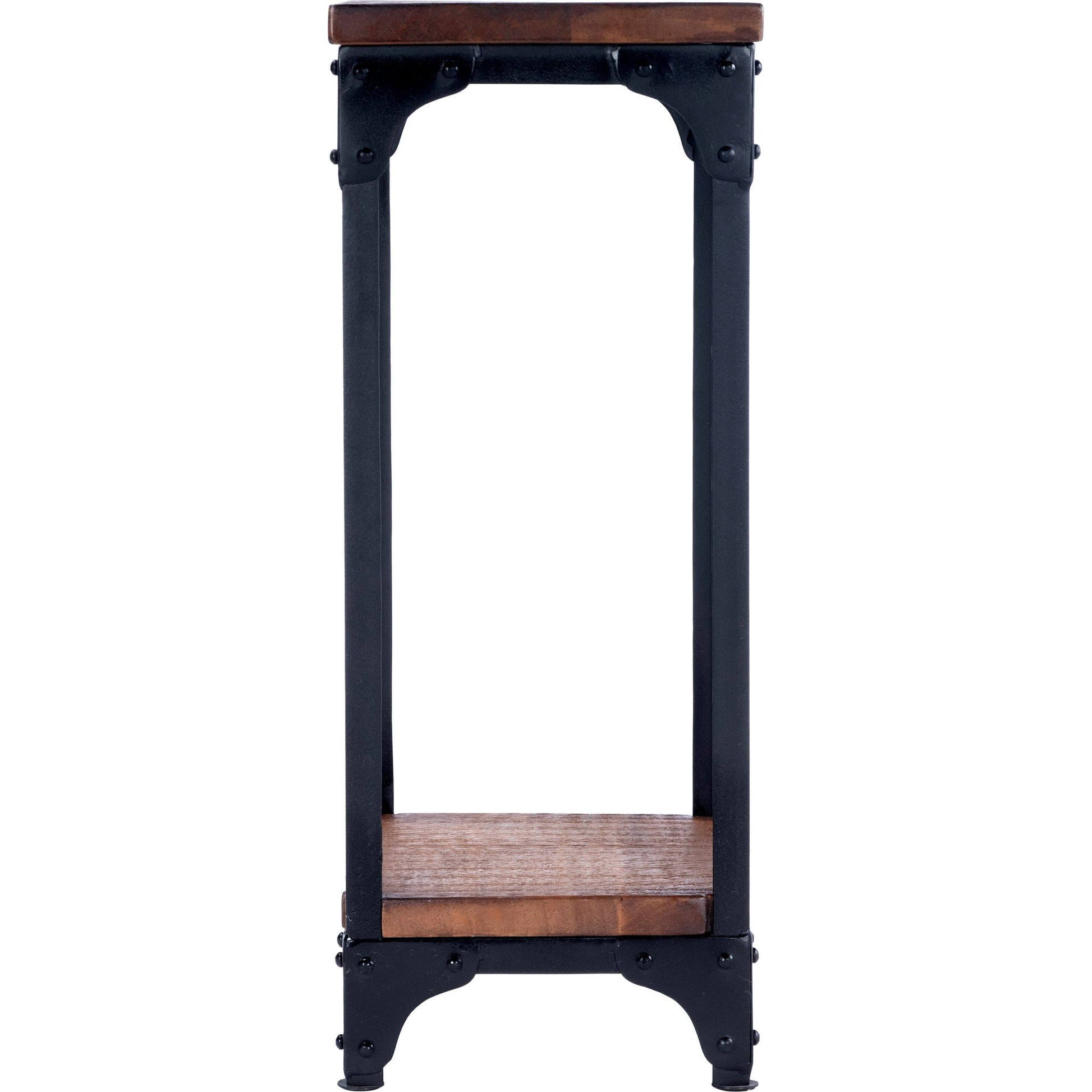 Gandolph Industrial Chic Pedestal Stand by Butler Specialty Company in multi-color and mountain lodge. Made from iron, mango wood solids in a modern style.