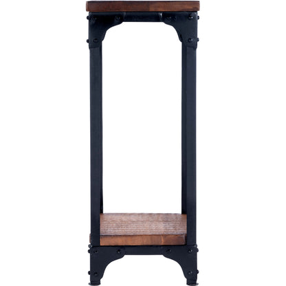 Gandolph Industrial Chic Pedestal Stand by Butler Specialty Company in multi-color and mountain lodge. Made from iron, mango wood solids in a modern style.