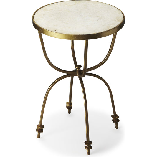 Hager Side Table by Butler Specialty Company in multi-color and metalworks. Made from iron, marble in a modern style.
