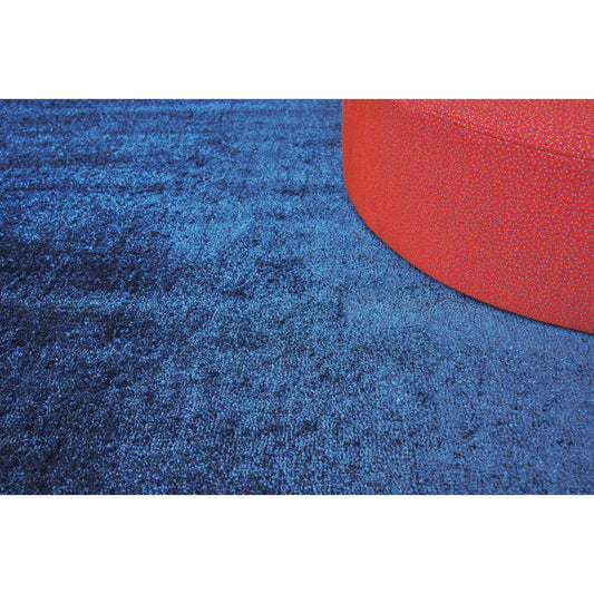 Calla Rug - Navy Blue by Exquisite Rugs in navy blue. Made from bamboo silk, cotton in a unique style.