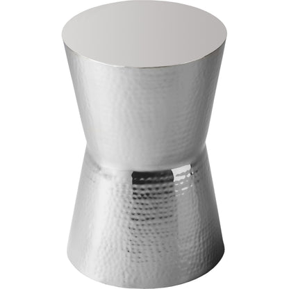 Dimple Accent Table by Butler Specialty Company in silver and modern expressions. Made from stainless steel in a modern style.
