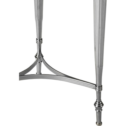 Ciara Side Table by Butler Specialty Company in multi-color and nickel. Made from aluminum, glass in a modern style.