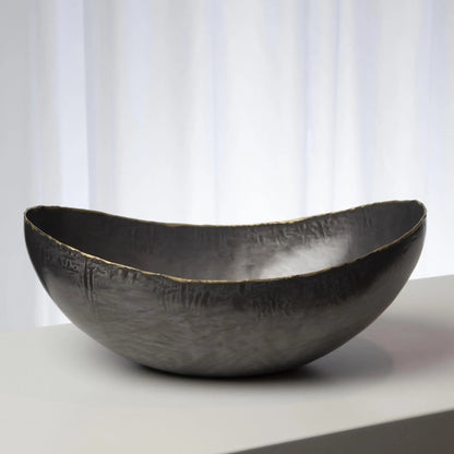 Laforge Oval Bowl by Global Views in natural iron. Made from iron in a eclectic & global style.