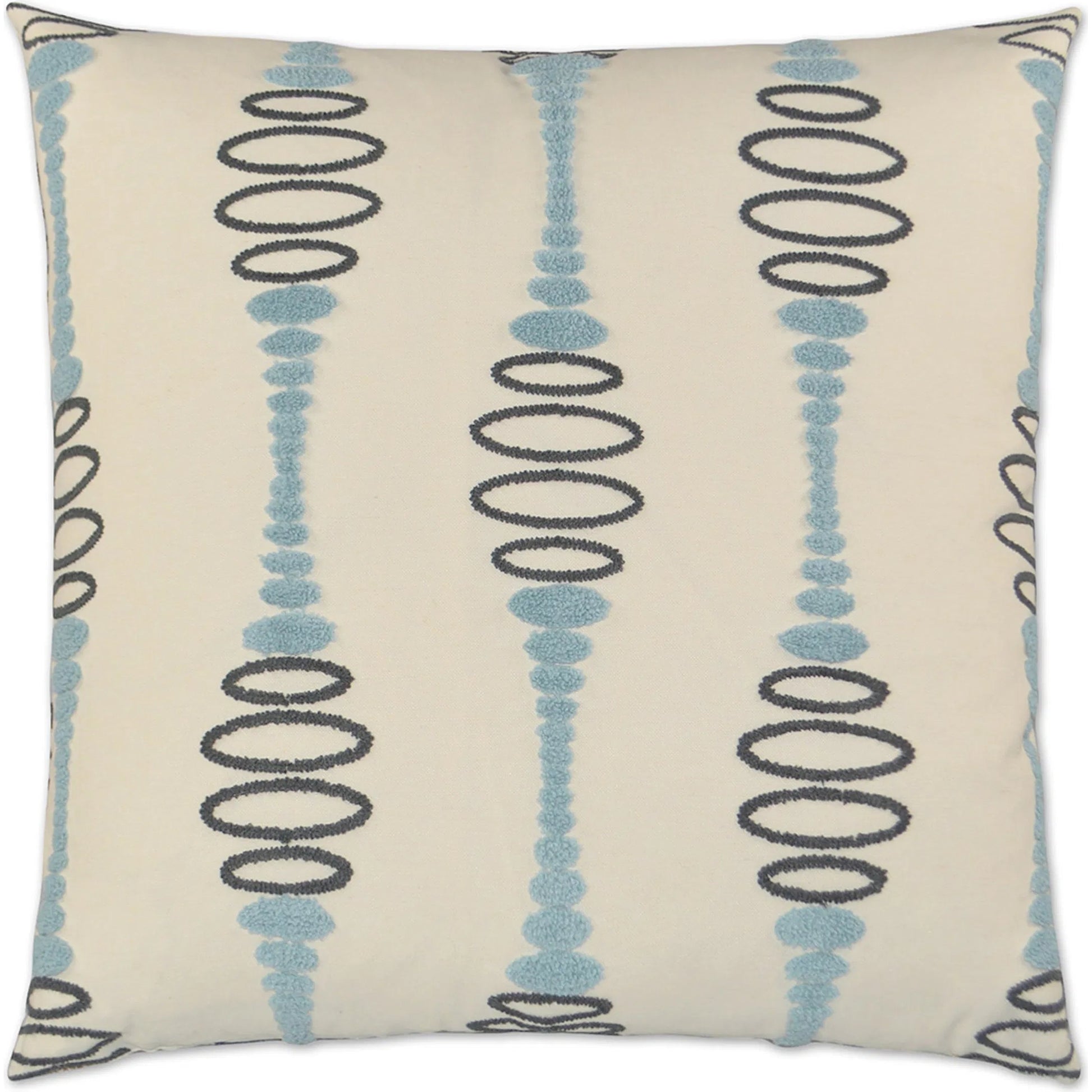 Pogo Pillow by DV Kap Home in blue. Made from 28% viscose, 28% acrylic, 22% linen, 22% polyester in a transitional style.