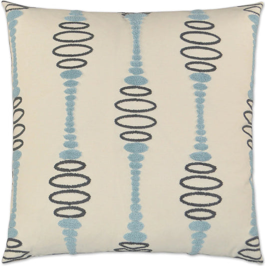 Pogo Pillow by DV Kap Home in blue. Made from 28% viscose, 28% acrylic, 22% linen, 22% polyester in a unique style.